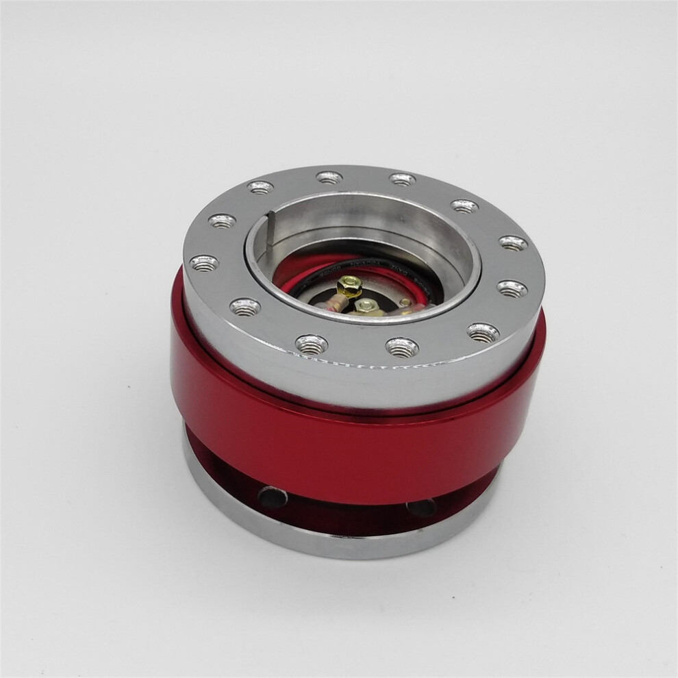 (Red) Steering Wheel Quick Release Hub Adapter Snap-On Bolt Kit Universal Adapter Red 110691674562