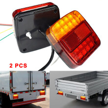 2PCS Trailer Tail Lights Stop Tail Lights Kit 26LED Submersible Boat Truck Lamp