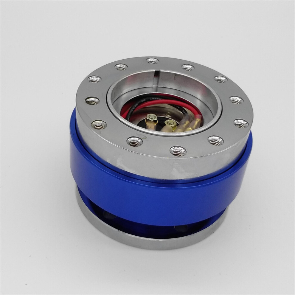 (Blue) Steering Wheel Quick Release Hub Adapter Snap-On Bolt Kit Universal Adapter Blue 110691674579
