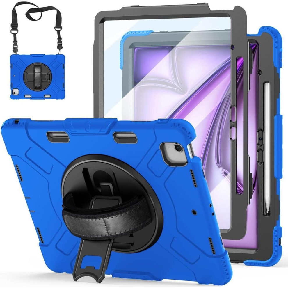 Case For Ipad Air 13 Inch Case M3 2025 M2 2024, Rugged Ipad Pro 12.9 6Th/5Th/4Th/3Rd Generation Case With Screen Protector/Kickstand/Handle Grip/Shoul 609808390384