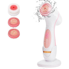 Cleansing Device, Waterproof Dual-Rotation Face Scrubber Exfoliator with 3 Brush Heads, for Cleans