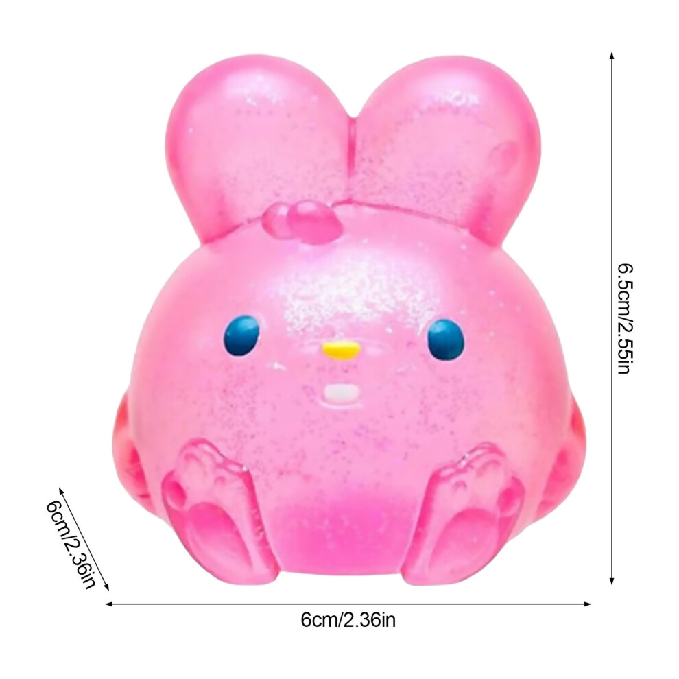 Red (Red) Glitter Bunny Realistic Rabbit Squeeze Stress Relief Toy Squeeze Fidget Anxity