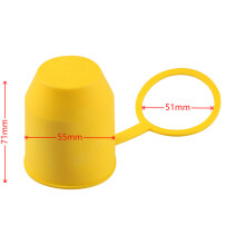 (Yellow) Durable 50mm Trailer Ball Cover - Tow Bar Hitch Protection (1PCS)