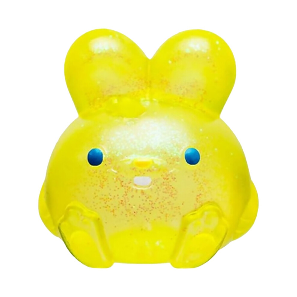 Yellow (Yellow) Glitter Bunny Realistic Rabbit Squeeze Stress Relief Toy Squeeze Fidget Anxity
