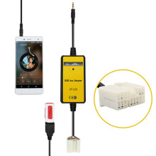 Car USB in Adapter Stereo Digital CD Changer 3.5mm AUX Interface 12V For Honda