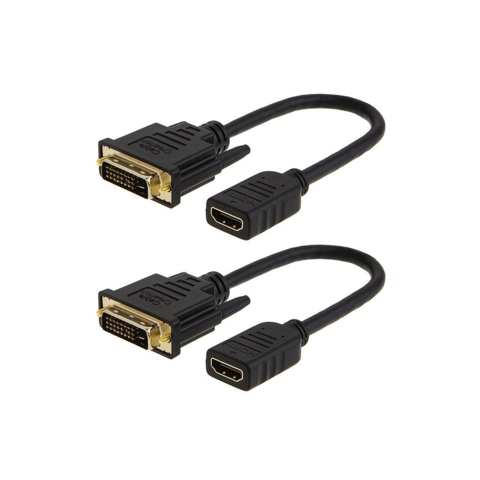 2-Pack Hdmi To Dvi Cable, Bi-Directional Hdmi Female To Dvi-D(24+1) Male Adapter, 1080P Dvi To Hdmi Conveter, 3D, 0.15M Black 609808371840