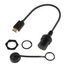 (MiniHDTV Male to HDTV Female) 0.3M Car Dashboard Mount Extension Cable HDTV Waterproof Cable 4K@60Hz HD Cable