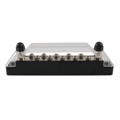 (Black) Red/Black Distribution Terminal Block(With Cover)With M6 Studs