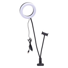 6 inch Diameter 16cm Live Fill Light Desktop Clip Light 9W 5V 64LED 2835 Lamp Beads White Light Usb Connection ZX-ZBO6J-DC5