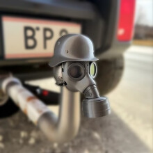 Steel Helmet with Gas Mask & Protective Towbar Cap Cover