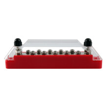(Red) Red and Black Distribution Terminal Block with Cover and M6 Studs