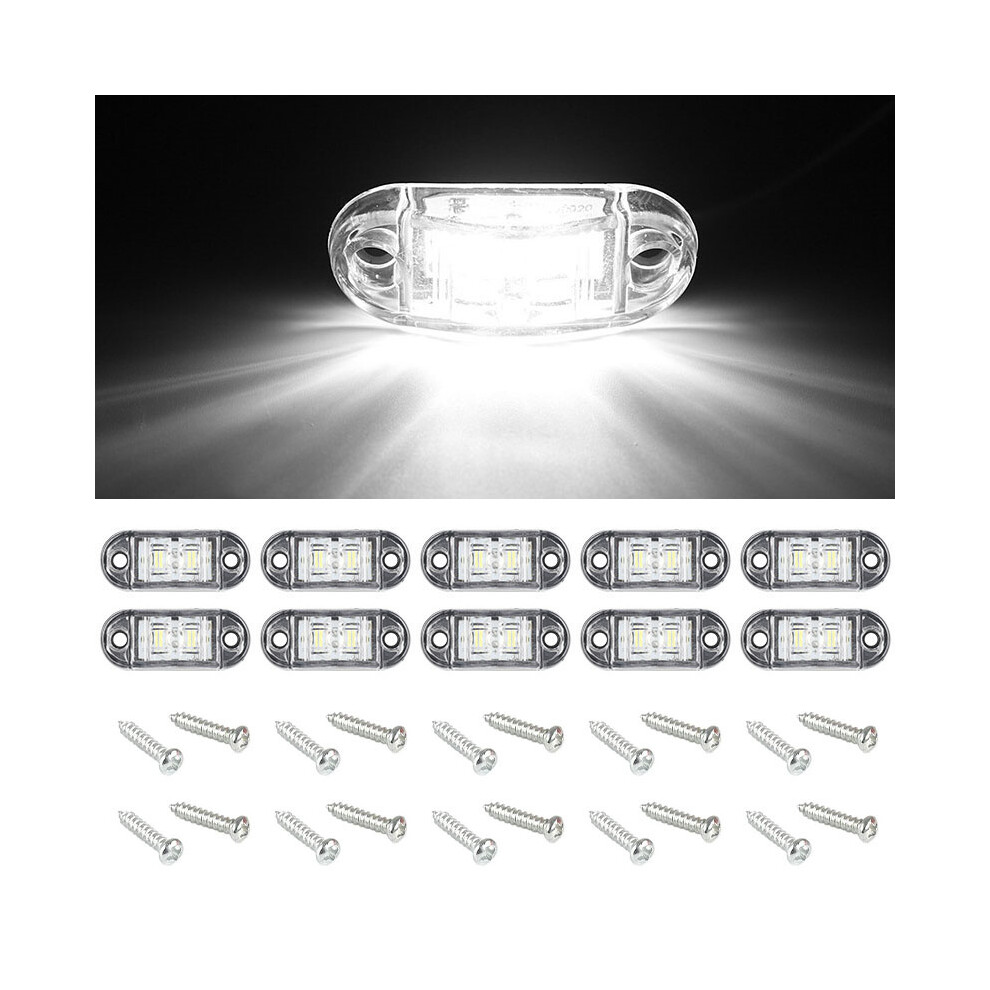( Light) 10Pc Clearance Led Side Marker Lights For Trailer, Truck, Caravan 12-24V White/Light 413590920915
