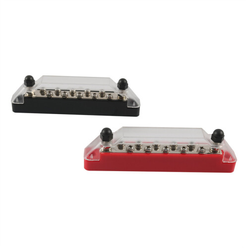 (Black+Red) Red/Black Distribution Terminal Block(With Cover)With M6 Studs