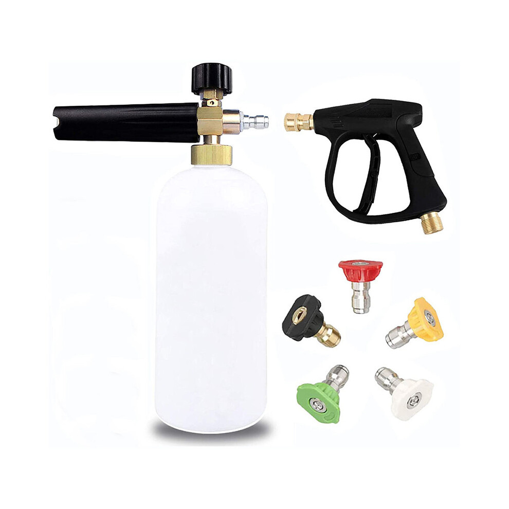 1/4" Snow Foam Pressure Washer Gun Car Wash Soap Lance Cannon Spray Jet Bottle 110691662903