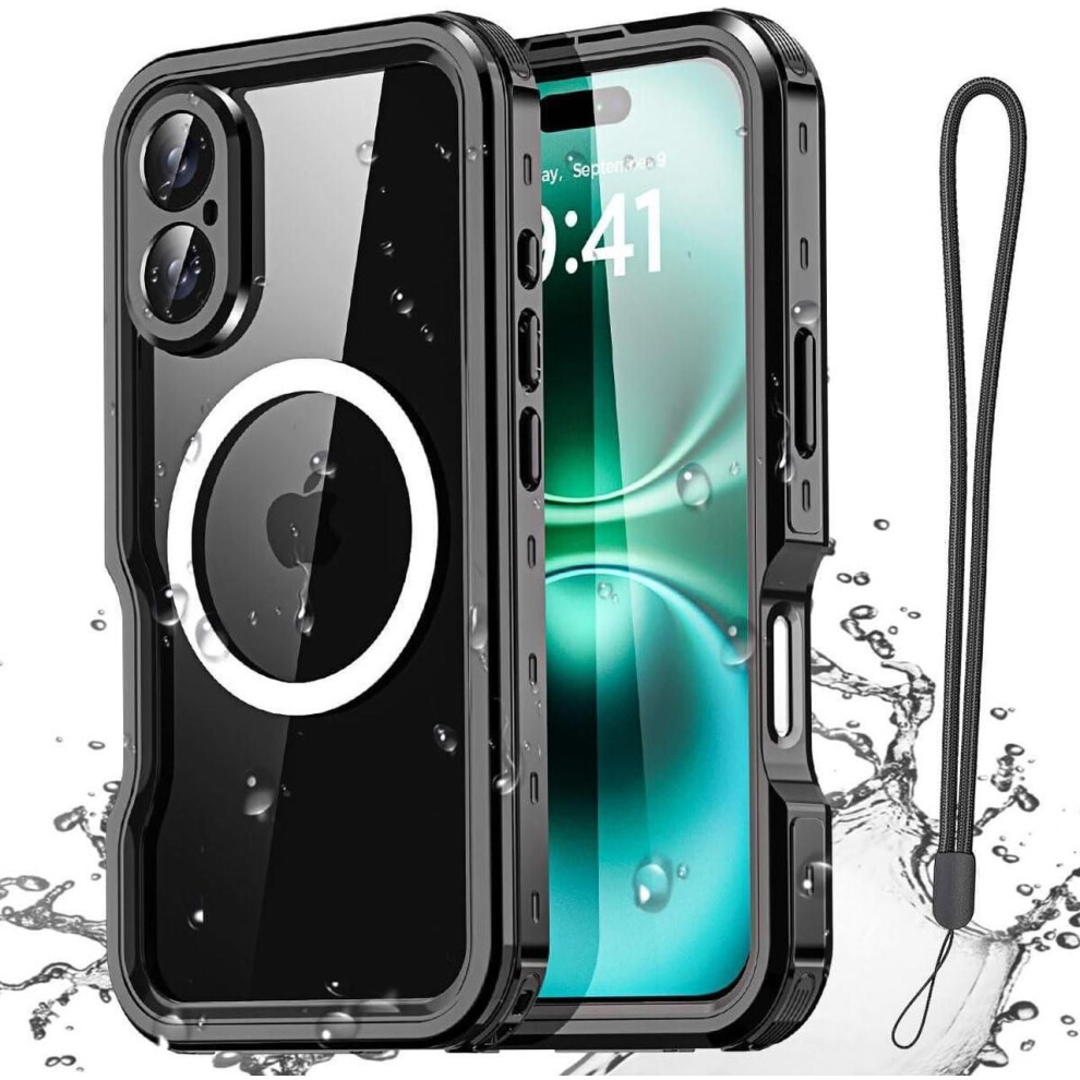 Waterproof Case For Iphone 16 6.1 Inch With Magsafe Snowproof,Dustproof And Shockproof, Ip68 Certified Full Body Protection Fully Sealed Underwater Co 609808390780