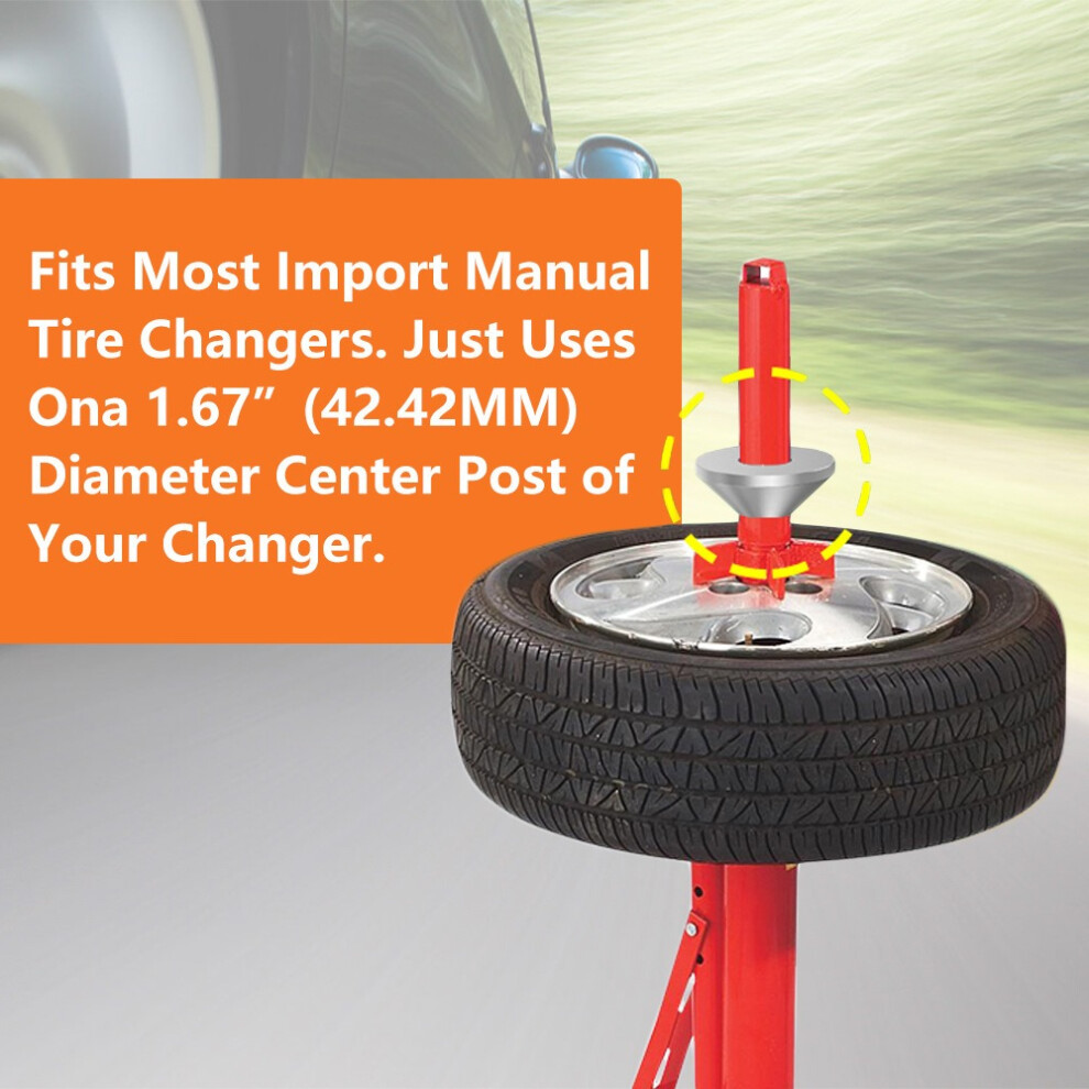 Aluminum Manual Tire Changer Centering Cone For 2.9" Wheel Hub 1.67" Center Post Silver 110691684035