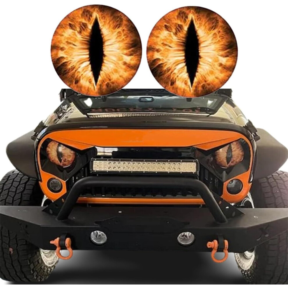 (Gold) 1Pair Beast Eyes Decals 3D Stereo Headlight Eyes Stickers Truck Headlight Decals 110691683595
