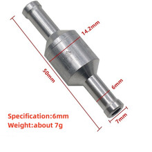 (6mm) Gasoline Tap Gas Oil Diesel Check Valve 12mm 10mm 6mm 8mm Aluminium Alloy Valve