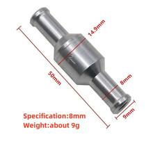 (8mm) Gasoline Tap Gas Oil Diesel Check Valve 12mm 10mm 6mm 8mm Aluminium Alloy Valve