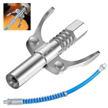 Quick Lock Leak-Free Grease Gun with 30cm Hose & Double Handle Coupler Set