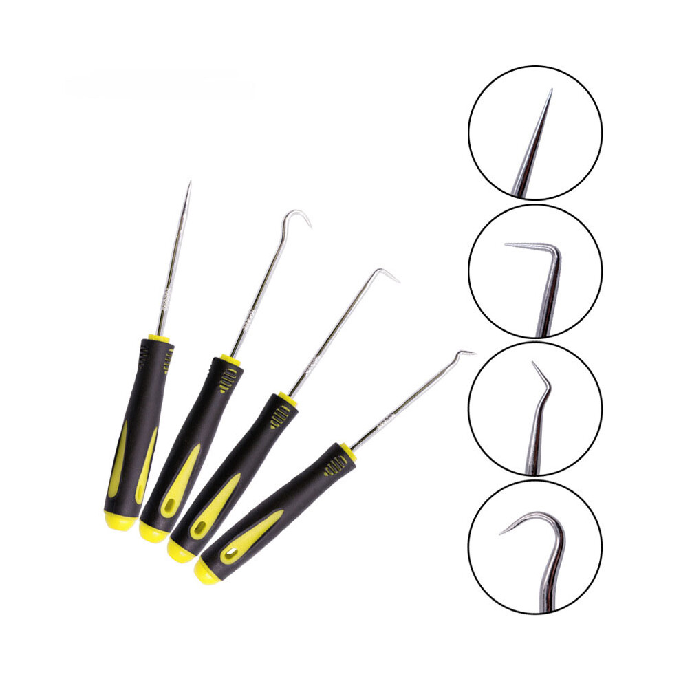 4Piece Pick and Hook Set for Car Auto Oil Seal O-Ring Seal Gasket Puller Remover