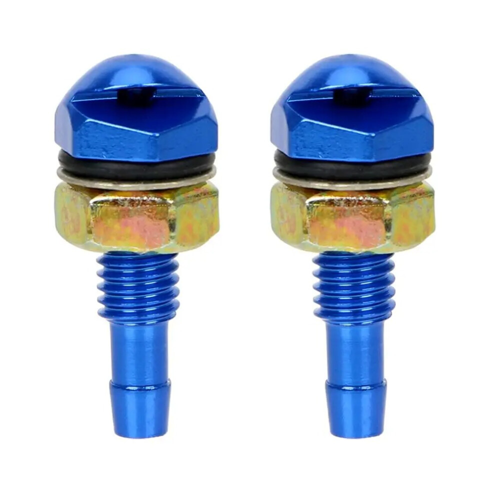 (Blue) 2Pcs Fan-Shaped Car Bonnet Front Windshield Water Sprayer Auto Wiper Jet Nozzle Blue 110691683823