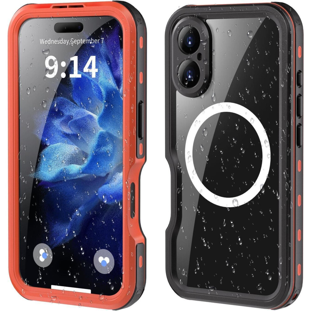 Waterproof Case For Iphone 16 6.1 Inch With Magsafe Snowproof,Dustproof And Shockproof, Ip68 Certified Full Body Protection Fully Sealed Underwater Co 609808390803