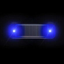 (1PCS Blue) Car Alarm Warning Solar Flash LED Light Fake Security Flashing Warning Light