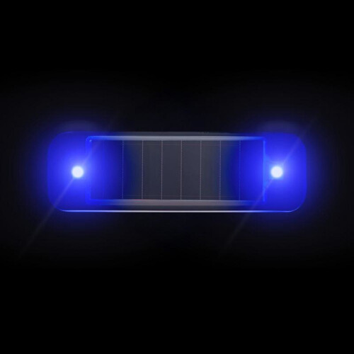 (1PCS Blue) Car Alarm Warning Solar Flash LED Light Fake Security Flashing Warning Light