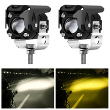 LED Spot Light Auxiliary Motorcycle Headlight Driving Fog Lamp Yellow+White