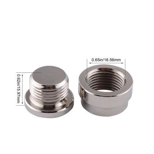 Nut Plug M18*1.5 Thread Iron Nickel-Plated Exhaust Pipe Welded Hex Socket Oil Plug