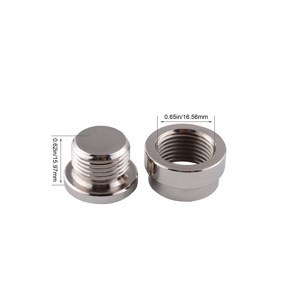 O2 Oxygen Sensor Metal Weld On Bung & Plug Wideband Nut Cap Kit Set