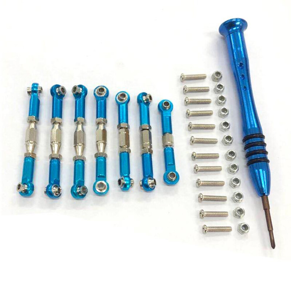 (1 Set Servo Linkage Pull Rod) Upgrade Metal Front/Rear Steering Swing Arm Linkage Pull Rod Parts For 1/14 Wltoys 144001 Rc Car Light 110691694751
