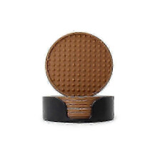 (10cm*10cm*0.5cm, tan) Silicone Coaster Round Non-slip Thickened Tabletop Water Cup Hot Insulation Mat Teacup Mat Set  WY-26