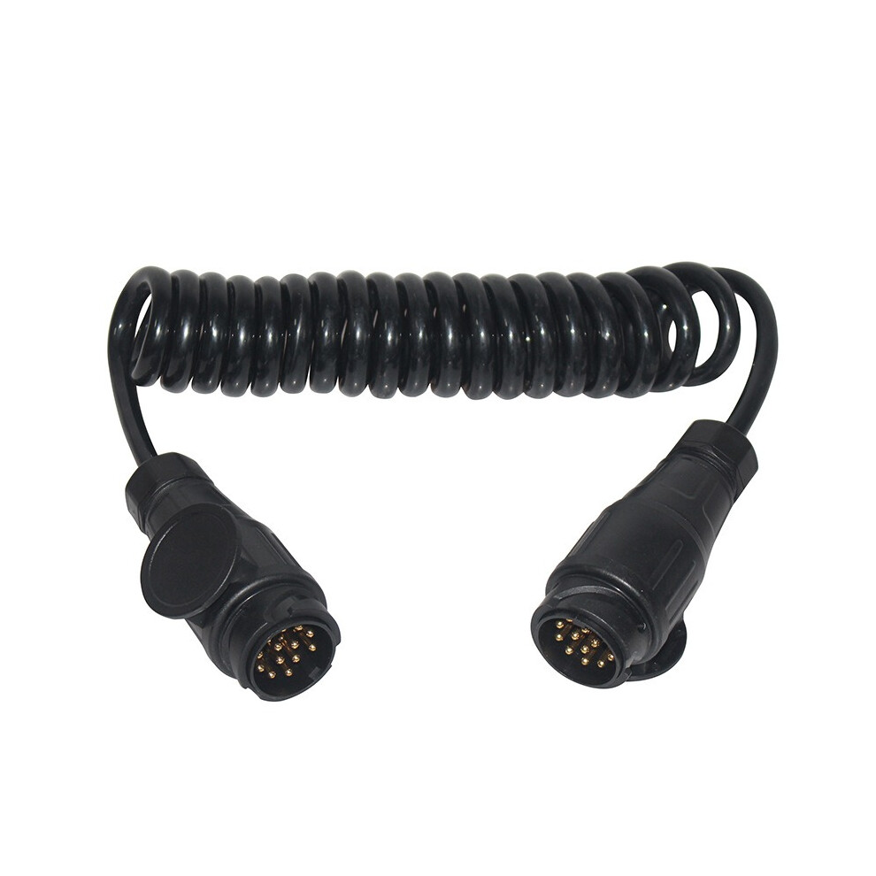 (2M) Trailer Spring Cable Extension Waterproof Coiled Wire Plug For 13-Pin Trailers 110691684677