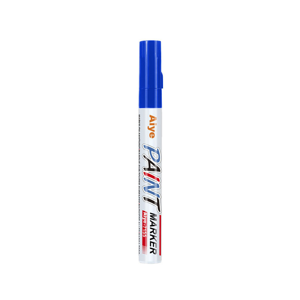 (Blue) 1Pcs Paint Marker Pen Waterproof Oil Markers Pens For Car Tyre Tire Tyres Metal Blue 110691662118