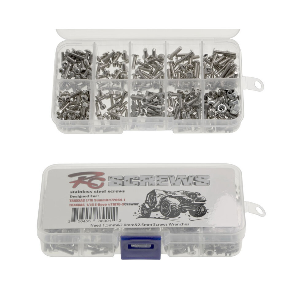 Rc Car Stainless Steel Screws Kit Repair Tool For 1/16 Traxxas Summit #72054-1 E-Revo #71076-3 Crawler 110691695987