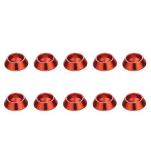 (Red) 10PCS Flat Head Screws Concave Conical Decorative Washer for MN MN-D90 WPL B24 B36 RC Car