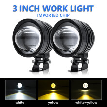 LED Motorcycle Headlight - Yellow & White Spot Light, Driving Fog Lamp for Offroad ATV