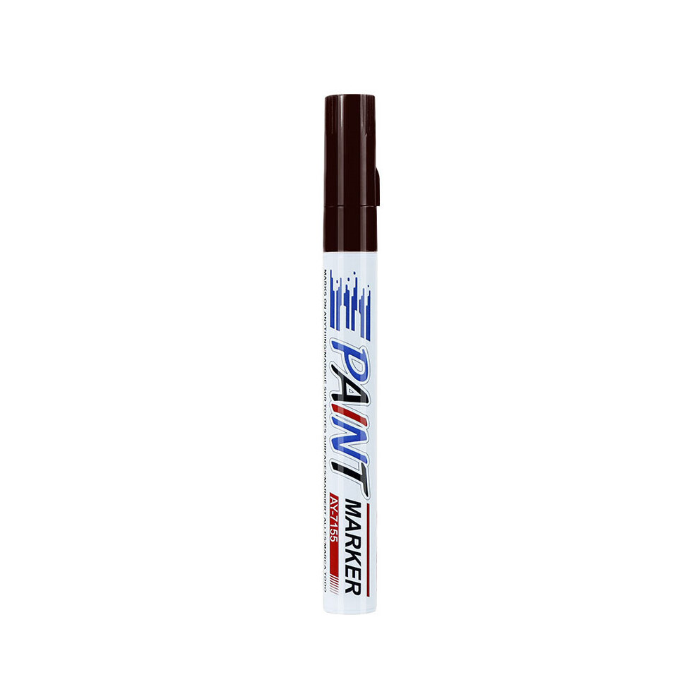 (Brown) 1Pcs Paint Marker Pen Waterproof Oil Markers Pens For Car Tyre Tire Tyres Metal Brown 110691662156