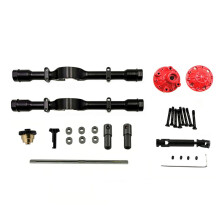 (Metal Rear Axle with Differential Gear+Transmission Shaft) Metal Rear Bridge Axle Differential Gear Drive Shaft Kit for 1/10 WPL D12 RC Truck
