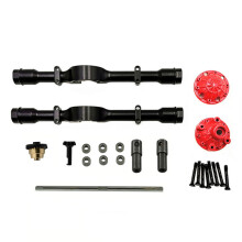 (Metal Rear Axle with Differential Gear) Metal Rear Bridge Axle Differential Gear Drive Shaft Kit for 1/10 WPL D12 RC Truck