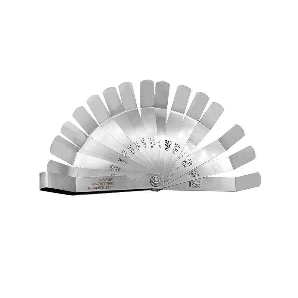 (0.127Â¨C0.508 Mm (16 Sheets)) 15/16Pcs Feeler Gauge Set, Imperial & Metric, 45Â¡Ã£ Offset Blades, Precision Tappet Measurement Tool 123643777761