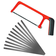 Tomtary hacksaw, Professional Small Metal Cutting Saw with Adjustable Angle, Heavy Duty Mini Hacksaw, 10 Exchangeable Blades for Cutting Plastic