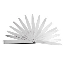 (0.02?C0.1 mm (15 sheets)) 15/16pcs Feeler Gauge Set - Imperial & Metric, 45o Offset Blades, Precision Tappet Measurement Tool