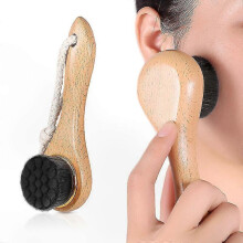 2 Pcs Facial Cleansing Brush, Natural Bamboo Charcoal Fiber Facial Brush, Ultra-soft, Massage Brush for Face Massage and Skin Cleansing, White