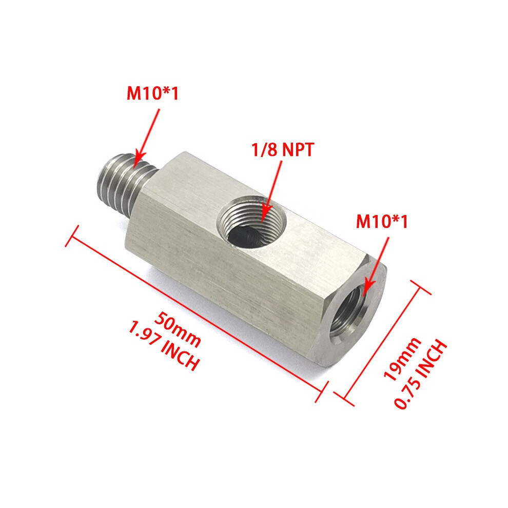(M10*1.0) Car M14 M12 M10 1/4Npt To 1/8Npt Side Port Fuel Pressure Adapter Connector 110691684554