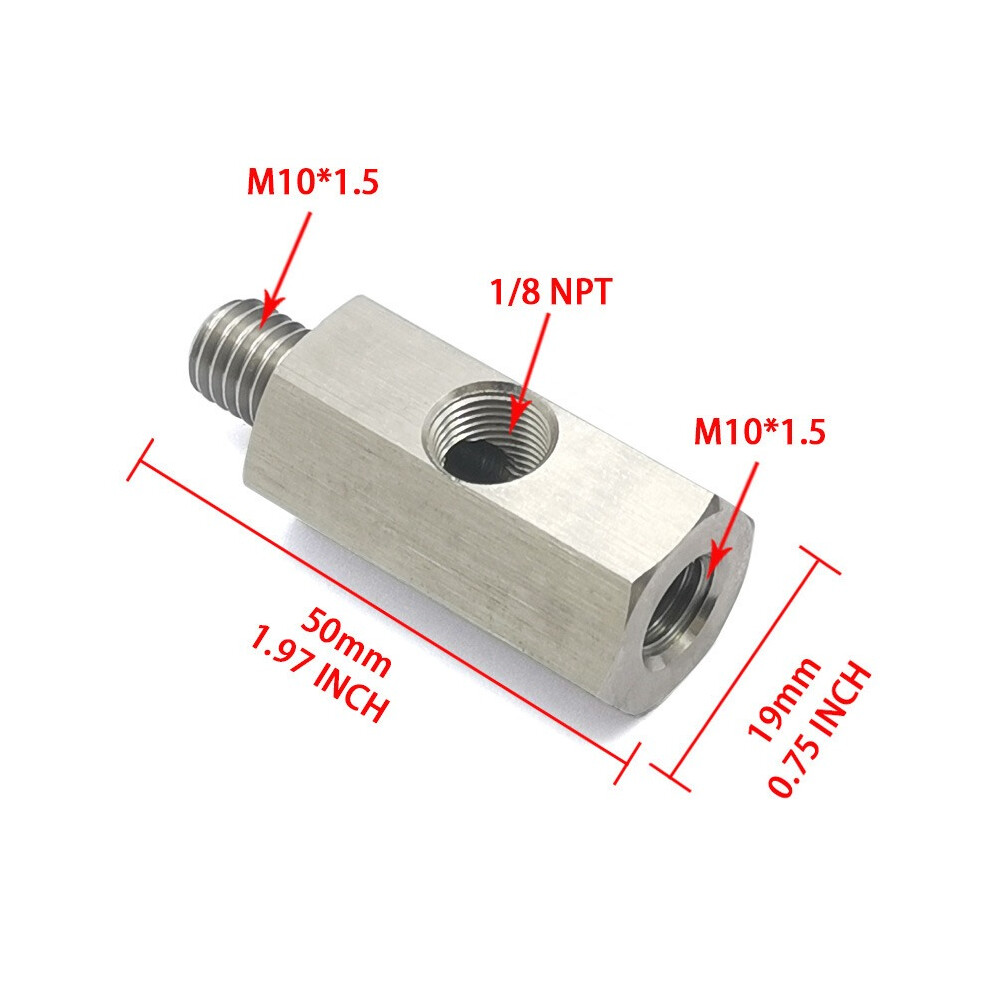 (M10*1.5) Car M14 M12 M10 1/4Npt To 1/8Npt Side Port Fuel Pressure Adapter Connector 110691684547