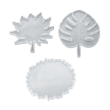 3 Pcs Coaster Resin Molds Maple Leaf Silicone Coaster Mold Epoxy Resin Molds for DIY Making Cups Mats Home Decoration Clear