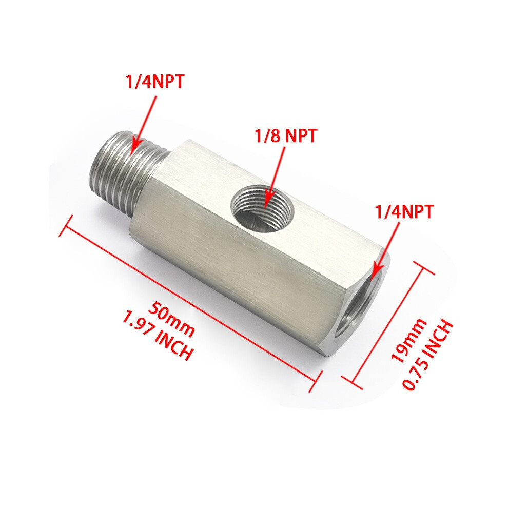 (1/4Npt) Car M14 M12 M10 1/4Npt To 1/8Npt Side Port Fuel Pressure Adapter Connector 110691684585